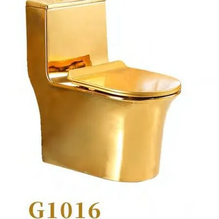 Hot-selling Golden Toilet In The Middle East, Electroplated Ceramic, Super Swirl Type, Water-saving, Deodorant, Luxury Toilet, C