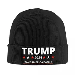 Trump 2024 Take America Back Hats Autumn Winter Beanie Fashion Caps Female Male Acrylic Knitted Caps