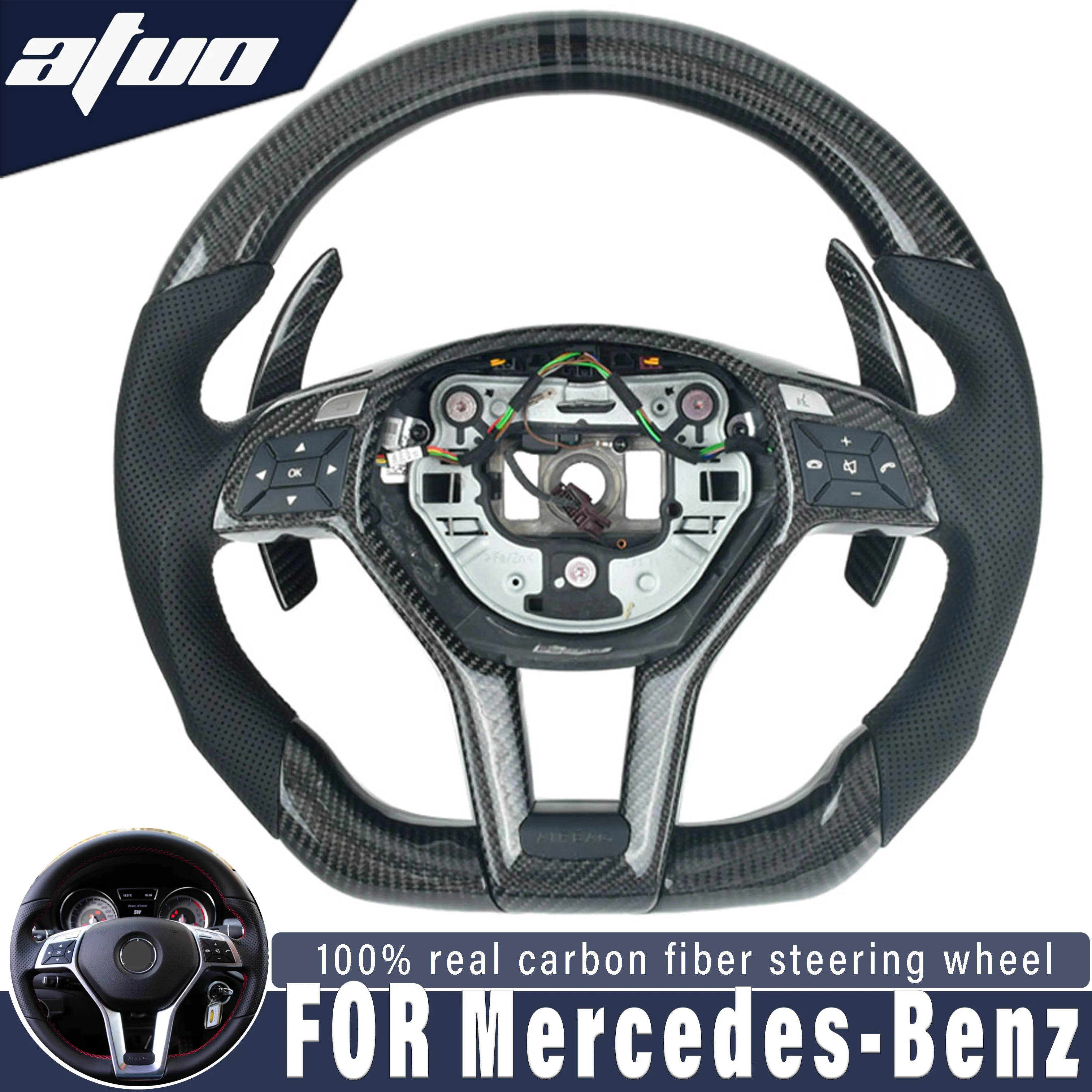 

Customized carbon fiber steering wheel for Mercedes Benz E C CLS W218 W212 W204 W207 LED Car accessories