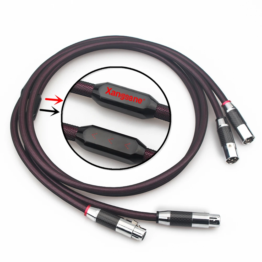 HIFI Fever 4N Pure Silver XLR Balance Cable Copper Signal Interconnect Cable With Carbon Fiber XLR Plug