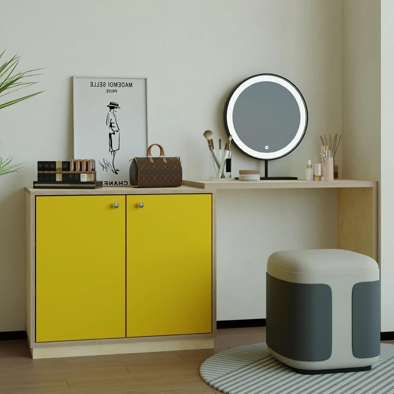 

Birch dressing table Modern simple solid wood dressing table Small apartment master bedroom bedside table Storage cabinet