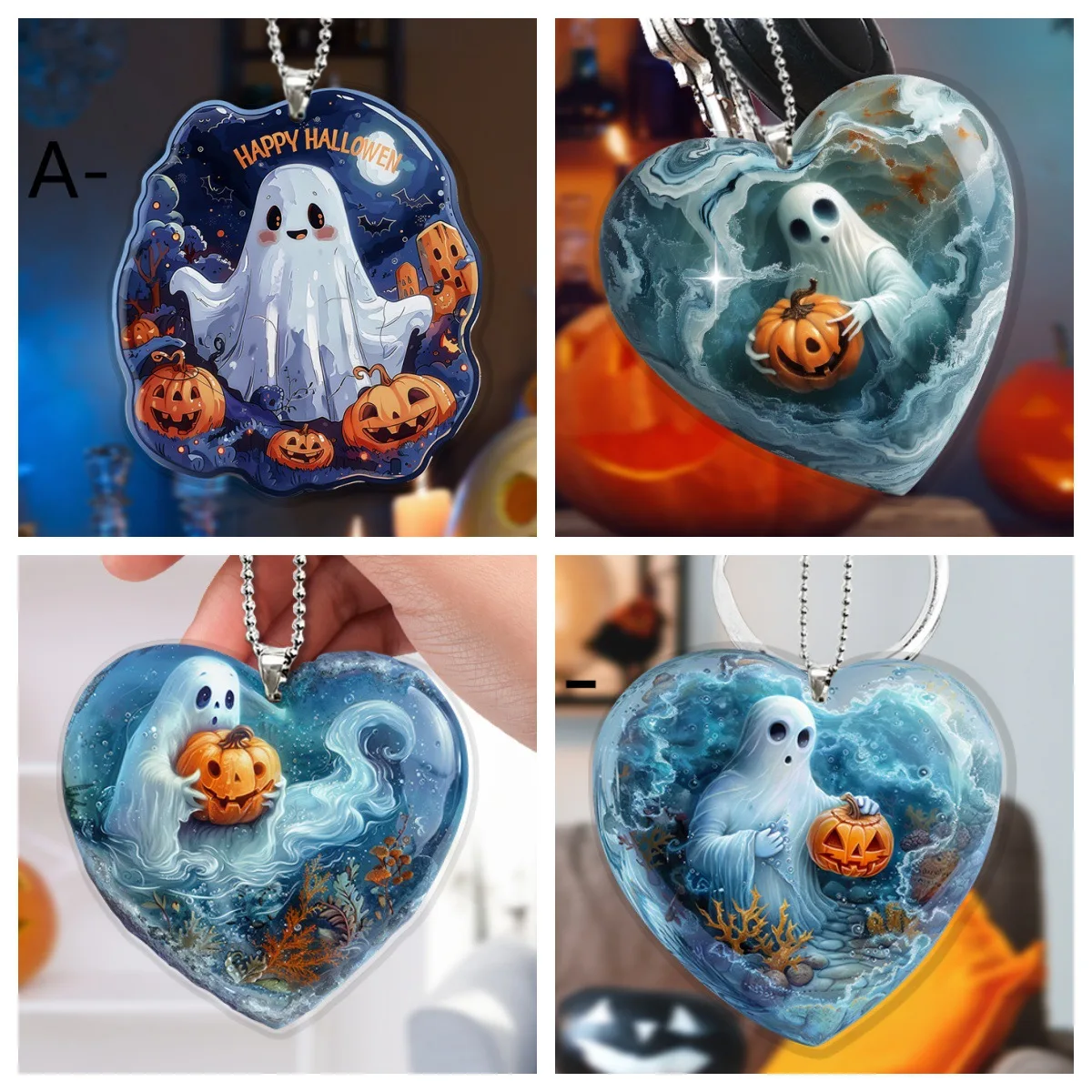 

Halloween keychain ghost love pumpkin cute ghost keychain pendant halloween children's gift