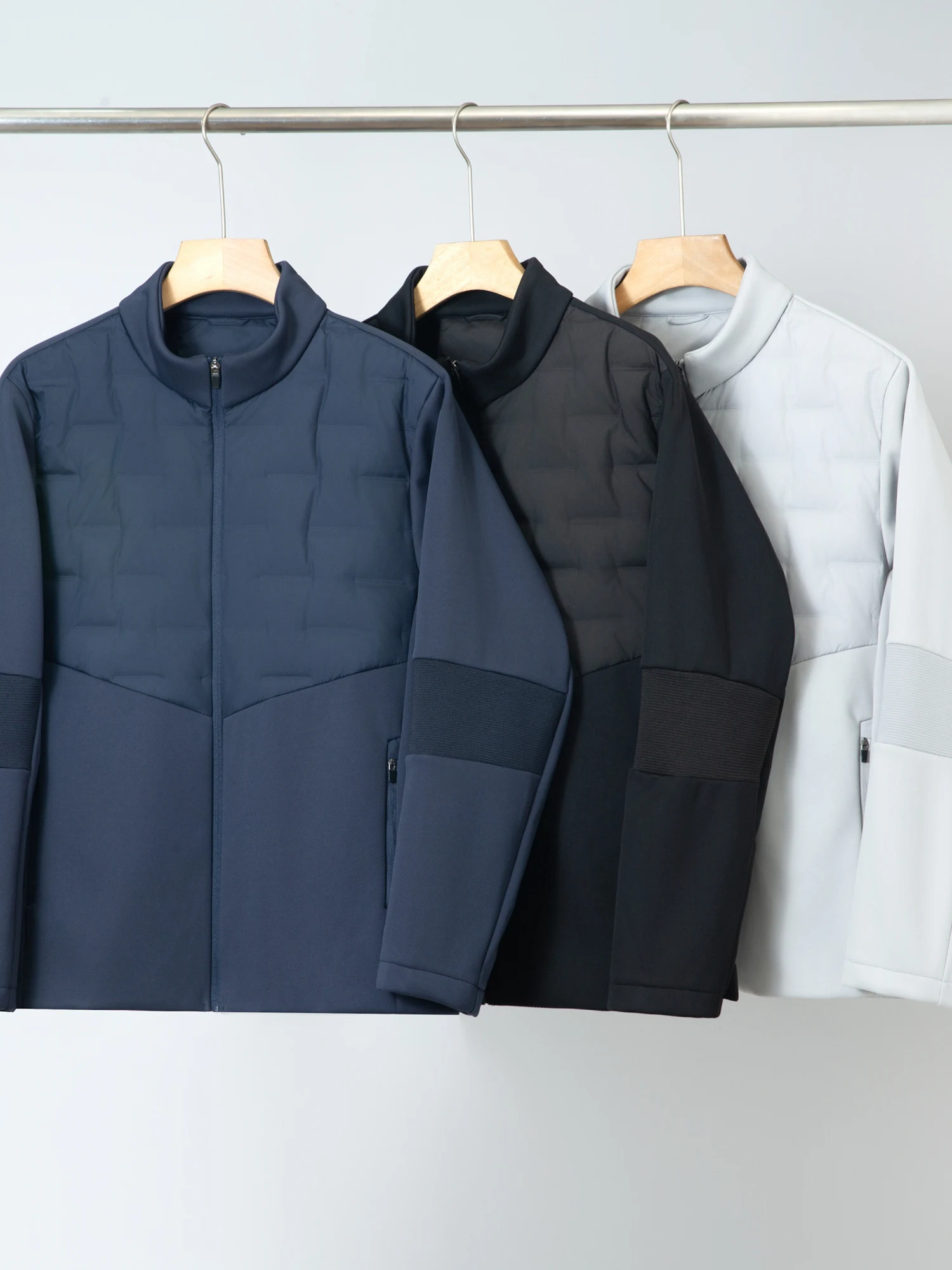 

Men's Lightweight Stand Collar down Jaet 90 Du down Knitted Patchwork Thi Outerwear Autumn Winter Anti-wind Warmth