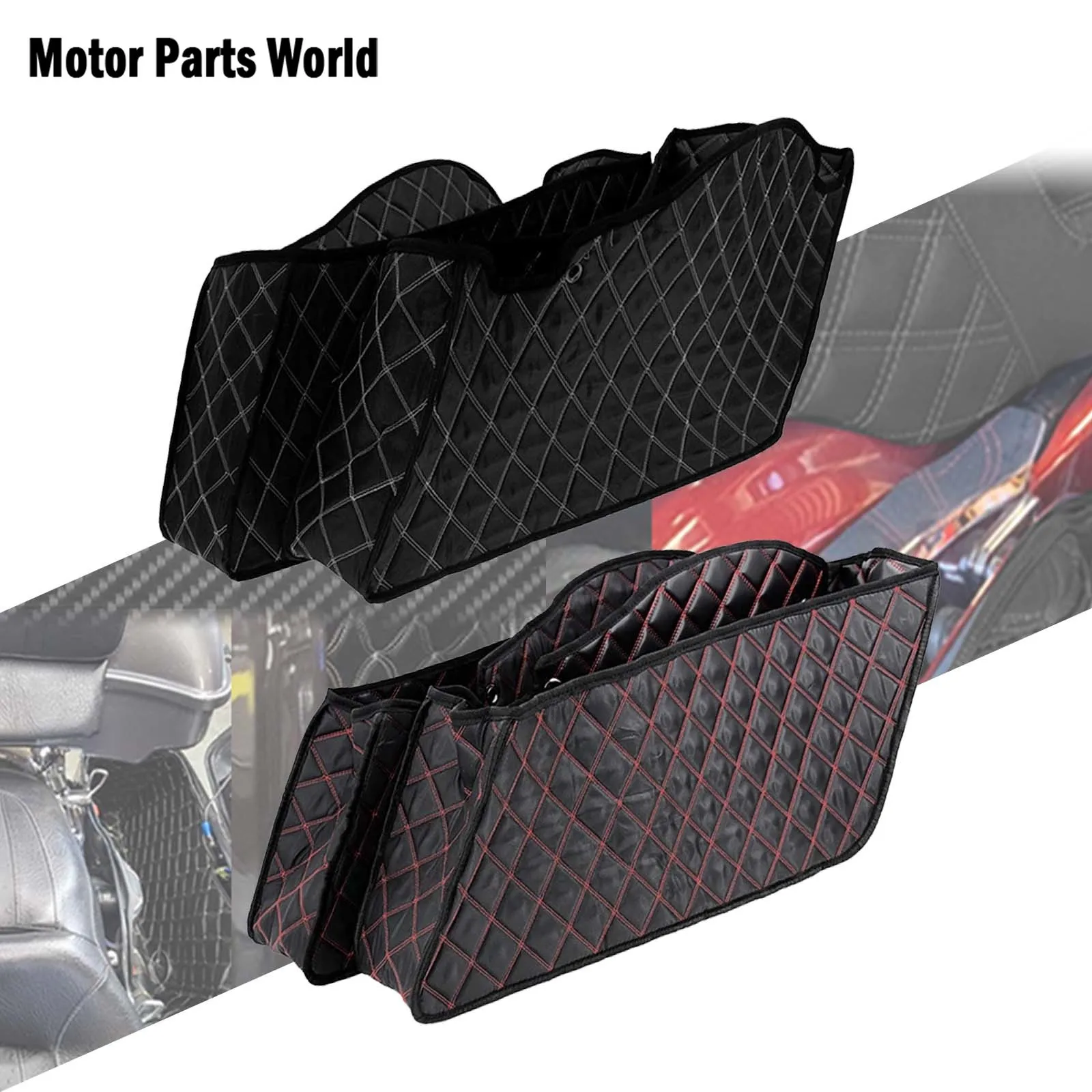 Motorcycle Saddlebag Insert Carpet Liner Thread Extended Bags For Harley Touring 2014-2021 Road King Ultra Street Electra Glide
