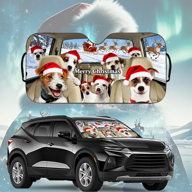 

1pc Funny Dog Driving Christmas Gift Sun Visor, Best Present For Animal Lovers - Easy Install Car Windshield Shield With Suction