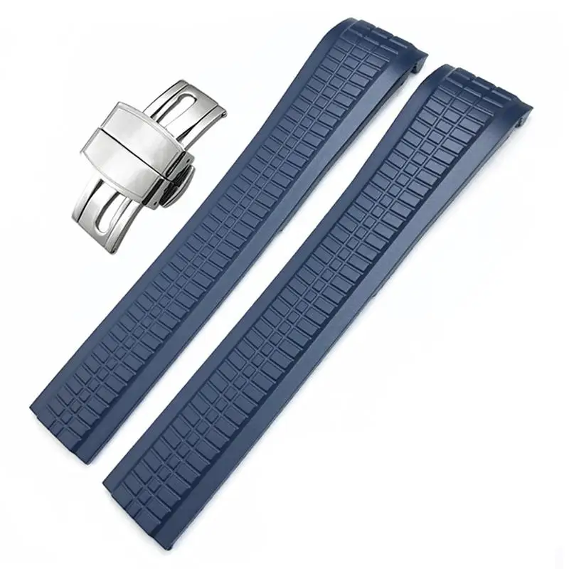 Colorful Fluorous Rubber WatchBands For Patek Philippe 5164A 5167A AQUANAUT Series Butterfly Buckle 21mm Silicone Watch Strap