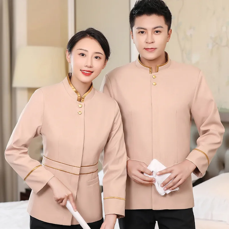 

Cleaning Service Long Sleeve Autumn Winter Hotel Guest Room Cleaner Work Uniform Top Property Auntie Workwear Uniform