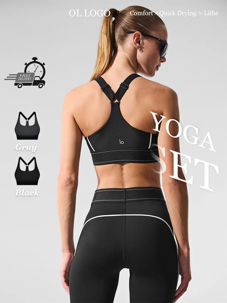 Yoga Set Suit Up Bra High-Waist Suit Up Legging Side Split Top Yoga Workout Suit Women's Yoga Sets Sports Clothing