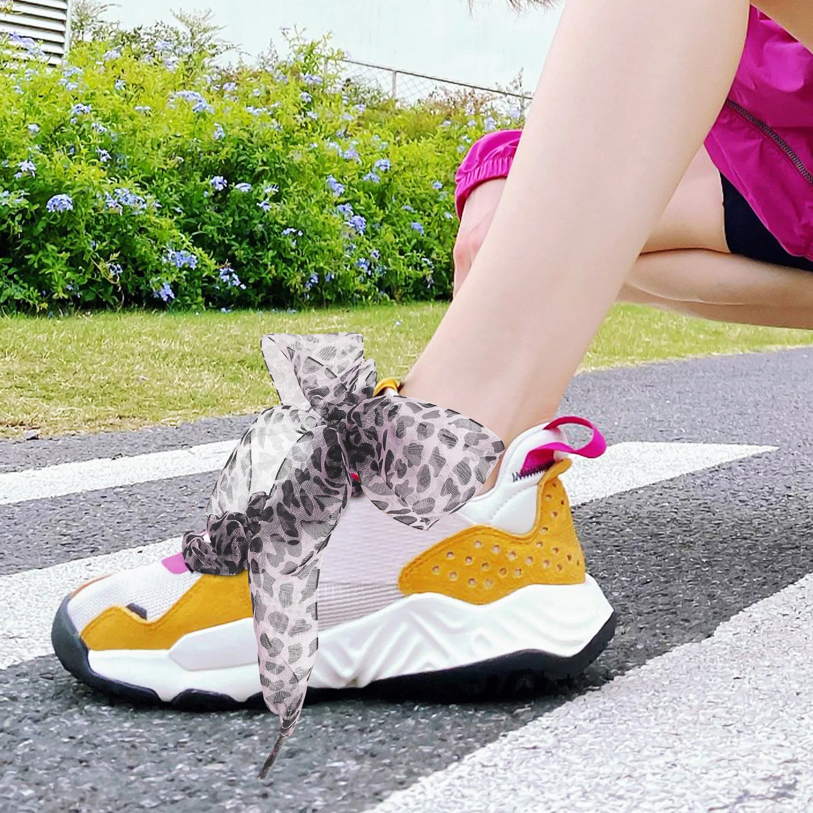 

2pcs Wide Shoelaces Leopard Print Flat Ribbon Shoelaces For Sneakers Boots Dress Shoes Replacement Decorative Shoestrings