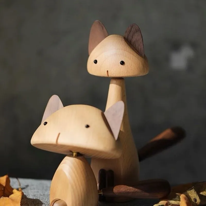 Cute cat gift, cute personality, desktop ornaments, cartoon cuteness, solid wood craftsmanship, good looks, souvenirs