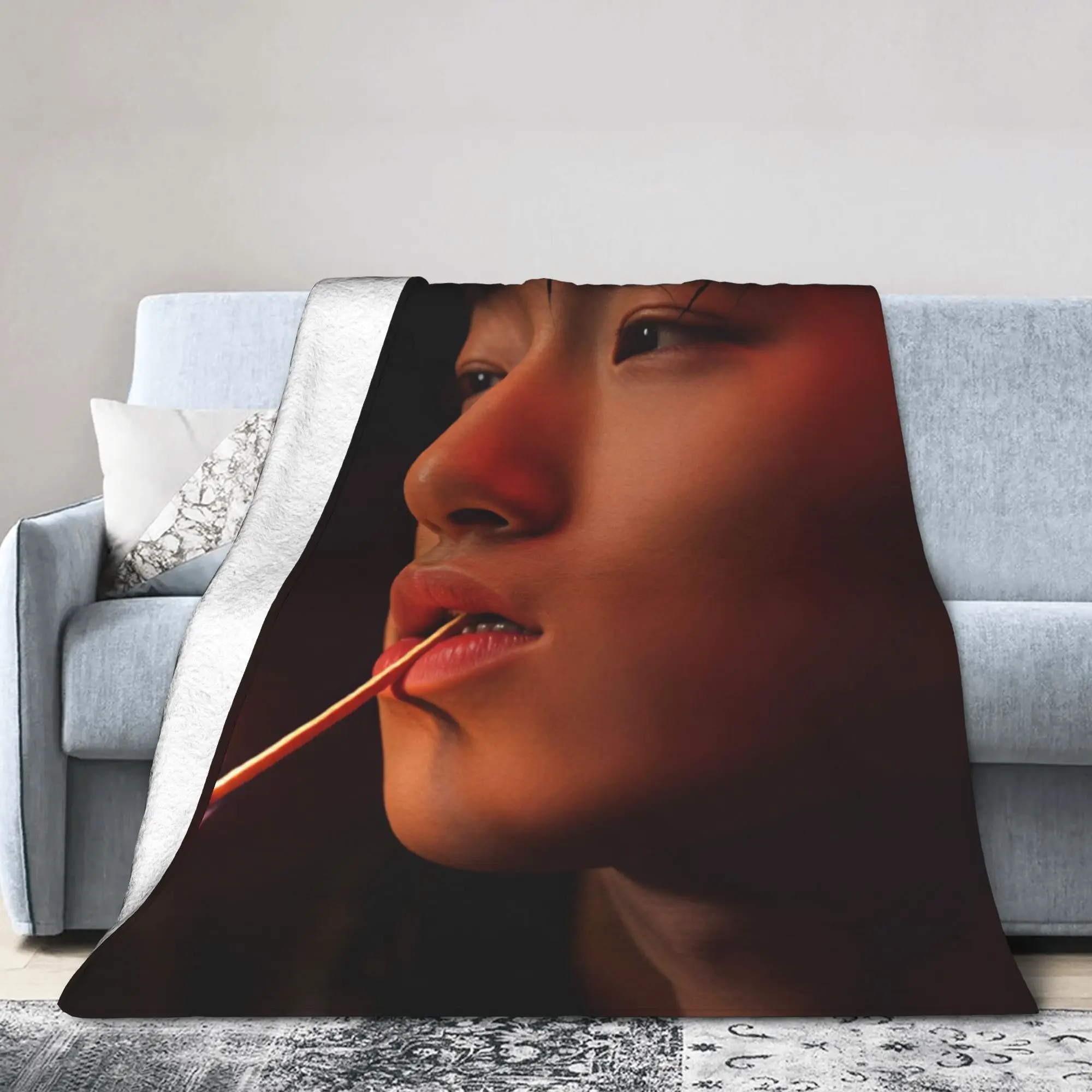 Choi San Singer Blanket  Warm Print Plush Throw Blanket For Students Couch Chair Flannel Bedspread Bed Cover
