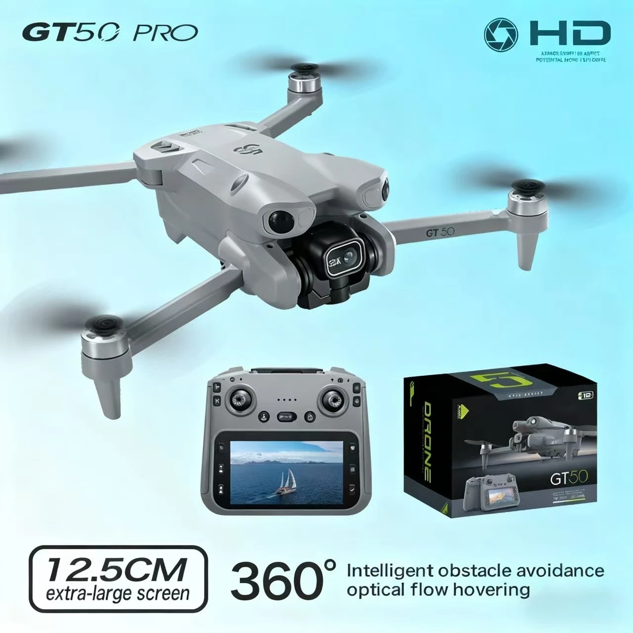 dron optical flow obstacle avoidance 4.3-inch screen control brushless dual WIFI aerial drone 4k professional drones con cámara