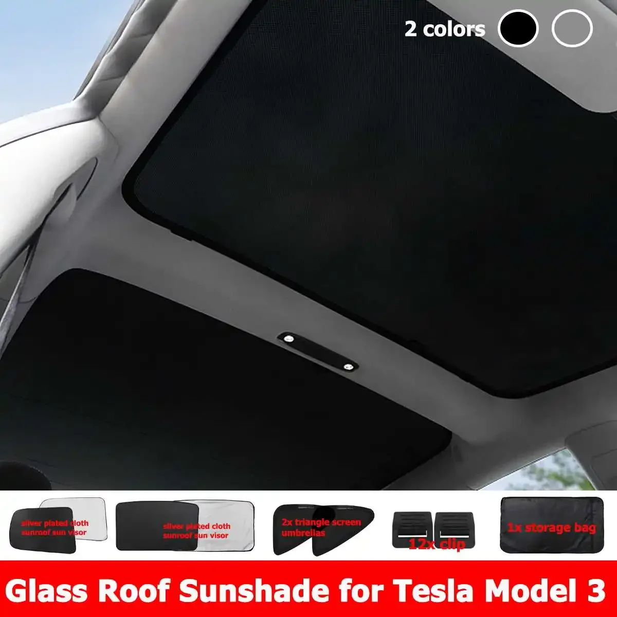 

4/6PCS For Tesla Model 3 / Model Y 2021 Front Rear Sunroof Windshield Skylight Blind Shading Net Upgrade Sun Shades Glass Roof