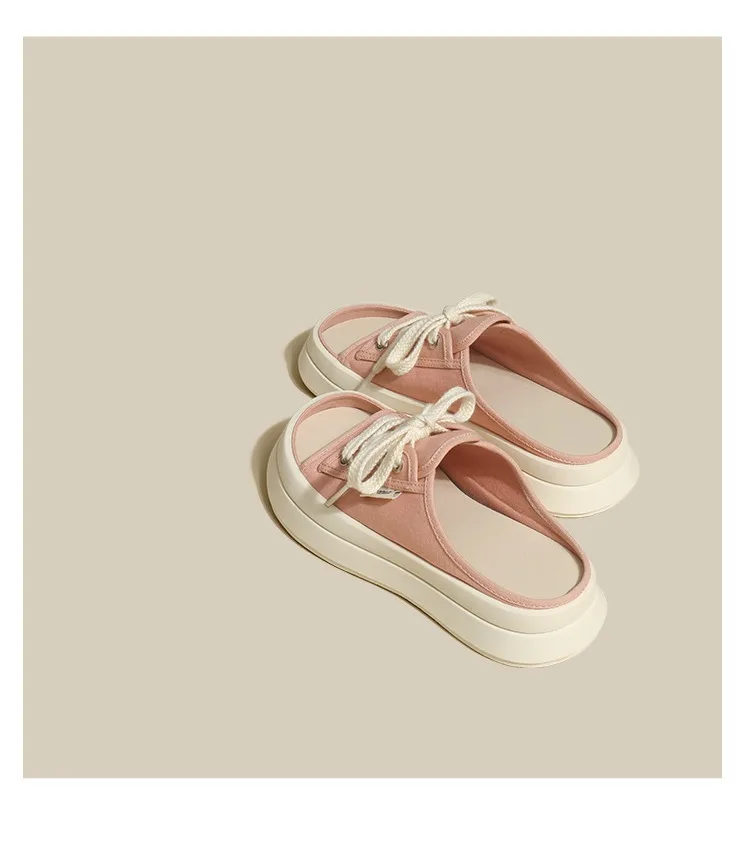 Summer Canvas Women Casual Sandals Female Flip Flops Beach Shoes Women Platform Slippers Soft Outdoor Slides
