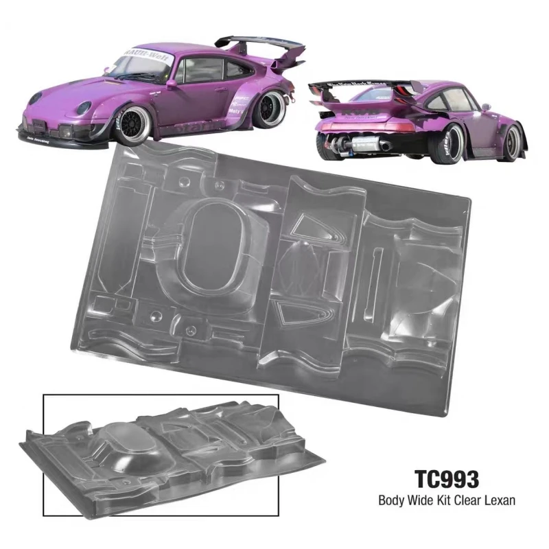 

scale 1/10 body spoiler set. rc drift car 1/10, 1/10 porschee RWB 993 Body shell upgrade parts. rc car toys