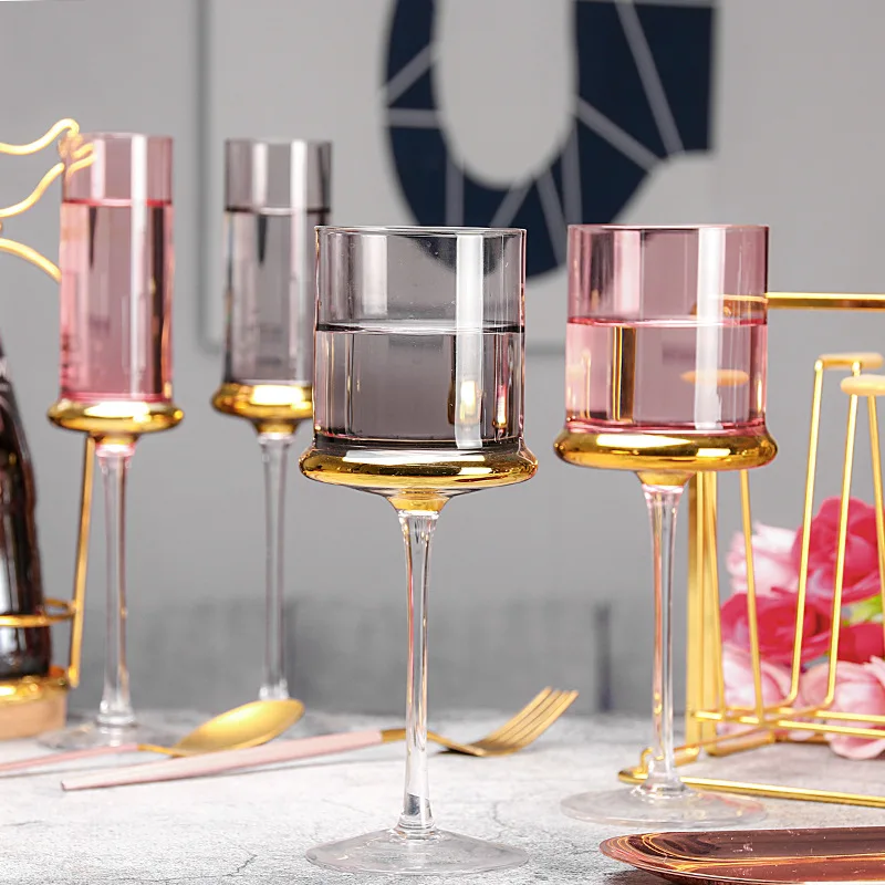 European creative crystal glass model room wine glass ornaments cylindrical red wine glass champagne glass