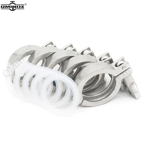 Imagen 2 del producto QMINOX gran oferta SS304 triple abrazaderas de acero inoxidable con juntas gratis 1/2 ""-12"" abrazaderas sanitarias de un solo Pin se adaptan a virola de buena calidad