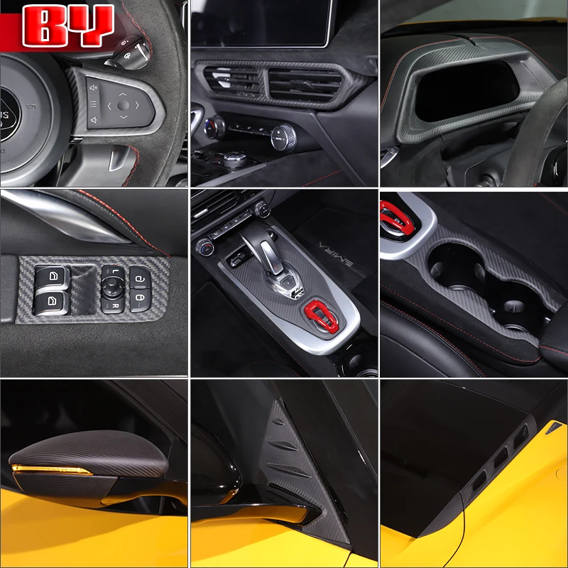 

For Lotus Emira 2021 2022 2023 Accessories Car Matte Carbon Fiber Interior Gear Instrument Set Trim Stickers