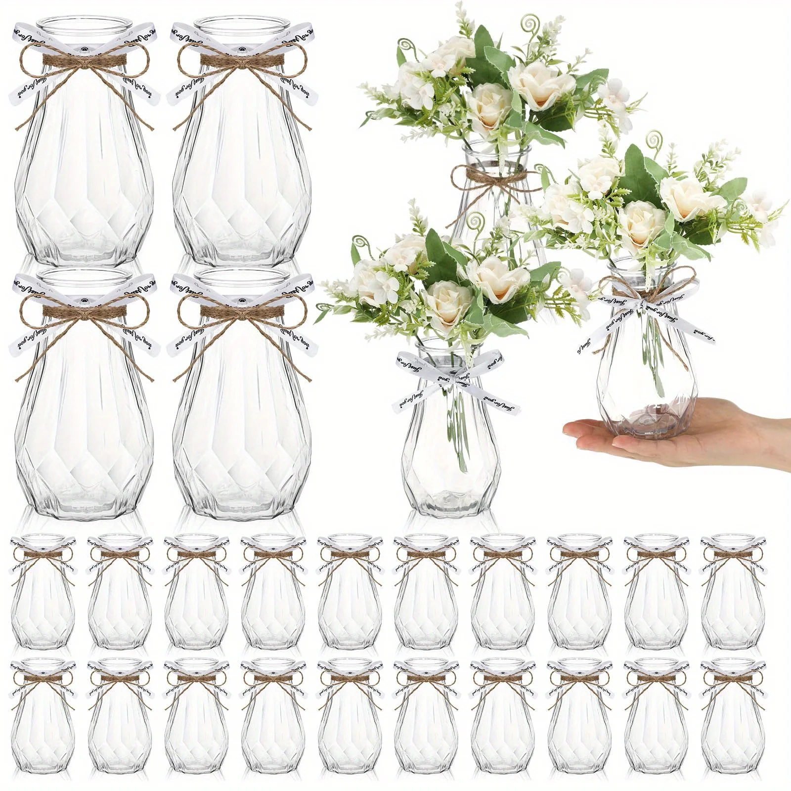 High Quality Diamond Style Plastic Vase, Transparent Vase, Suitable for Table Decoration, Wedding, Home, Table Decoration