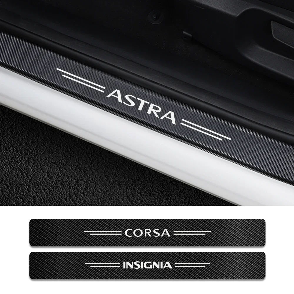 For Opel Astra H K J G Corsa D E Insignia B Vectra B OPC Mokka 4PCS/Set Car Door Sill Guard Cover Protector Stickers Accessories