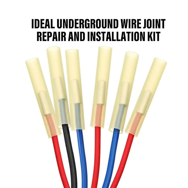 DTA4 6 Pcs Underground Splice Kit 3M Submersible Pump Line Splice for 10 12 14 AWG with Heat Shrink Tubing