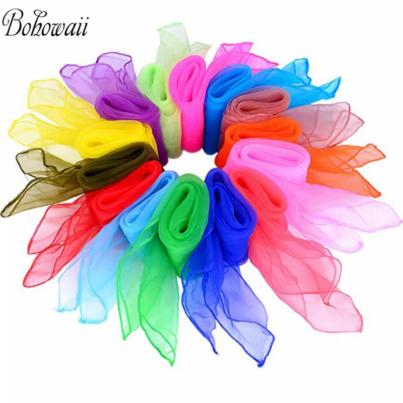 BOHOWAII Headband Chiffon Scarf Sheer Square Neck Headscarf for Women Bandana