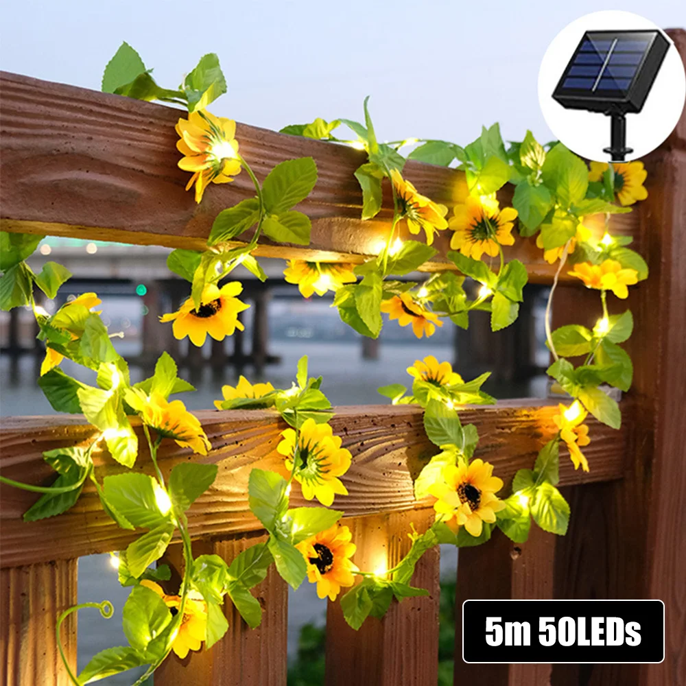 VASTFIRE Sloar LED Sunflower Lights Outdoor Waterproof Flowers Lawn Light Courtyard Garden Landscape Sunflower Decor Solar Lamps