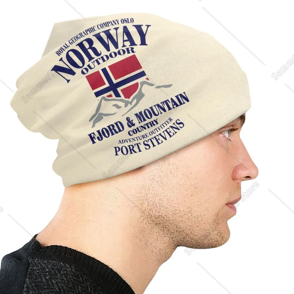 Norway Flag Bonnet Femme Hip Hop Knitted Hat For Men Women Winter Warm Fjord Mountain Beanies Caps