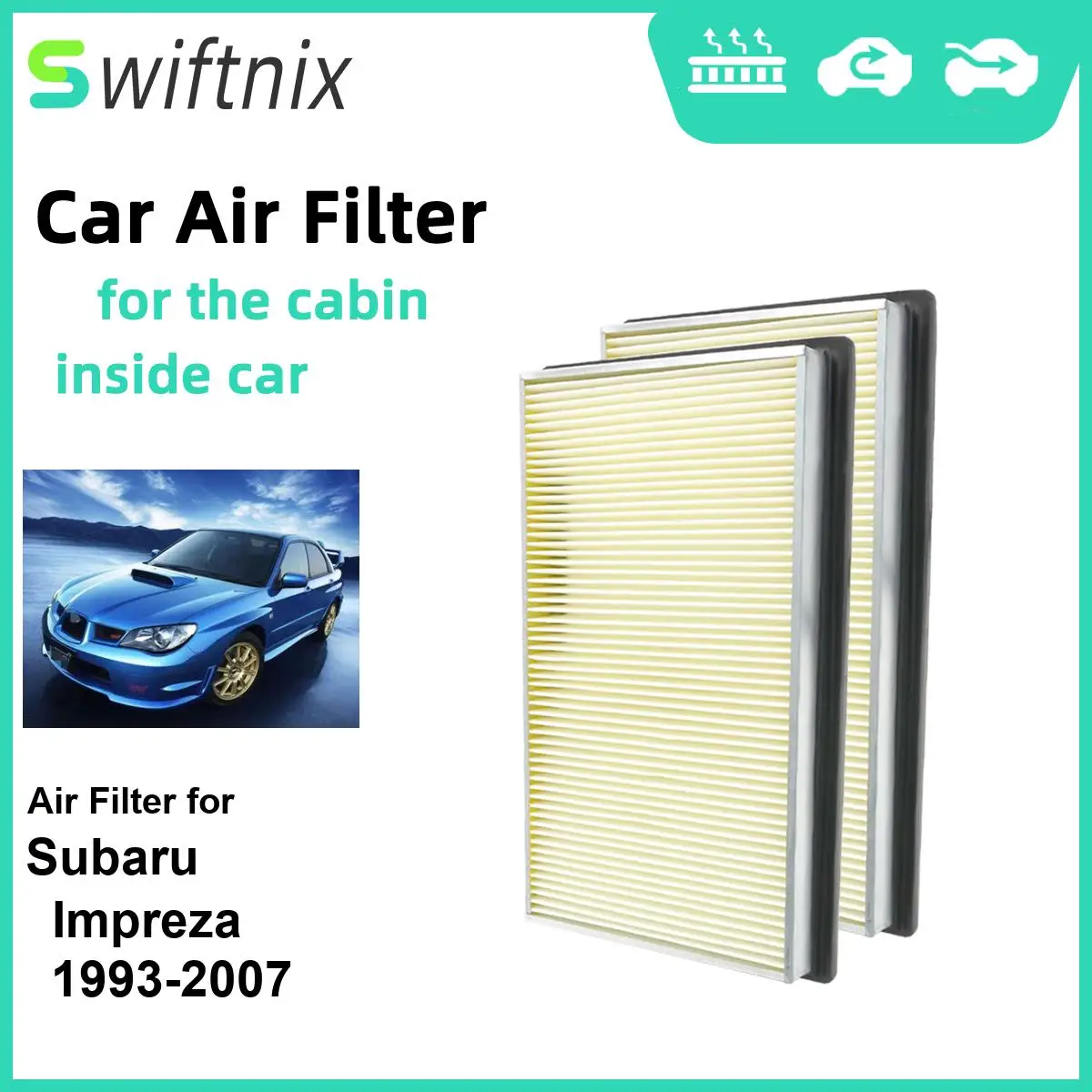 

Воздушный фильтр Calm Carbon Fiilter для Subaru Impreza 1993-2007 CA4309 25043775 16546-0Z000 25043775 2509216, 2 шт.