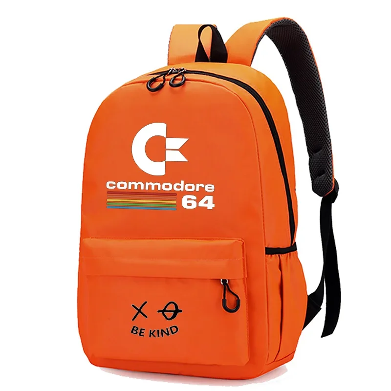 Commodore 64 프린트 배낭 여아 및 남아 학교 가방, 대용량 방수 노트북 학교 가방, 여행 가방