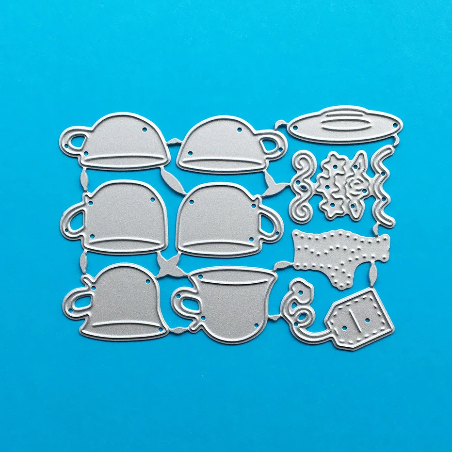 Variety of small teacups Scrapbooking Cutting Dies Yiwu stock clearance DIY Paper gift Card Making metal craft Album