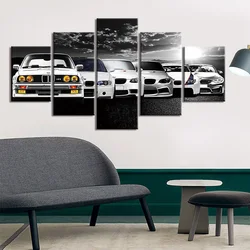 5 Pieces Wall Art Canvas Poster Abstract Retro Car Decor Painting Living Room Picture Print Bedroom Wallpaper Home Decoration