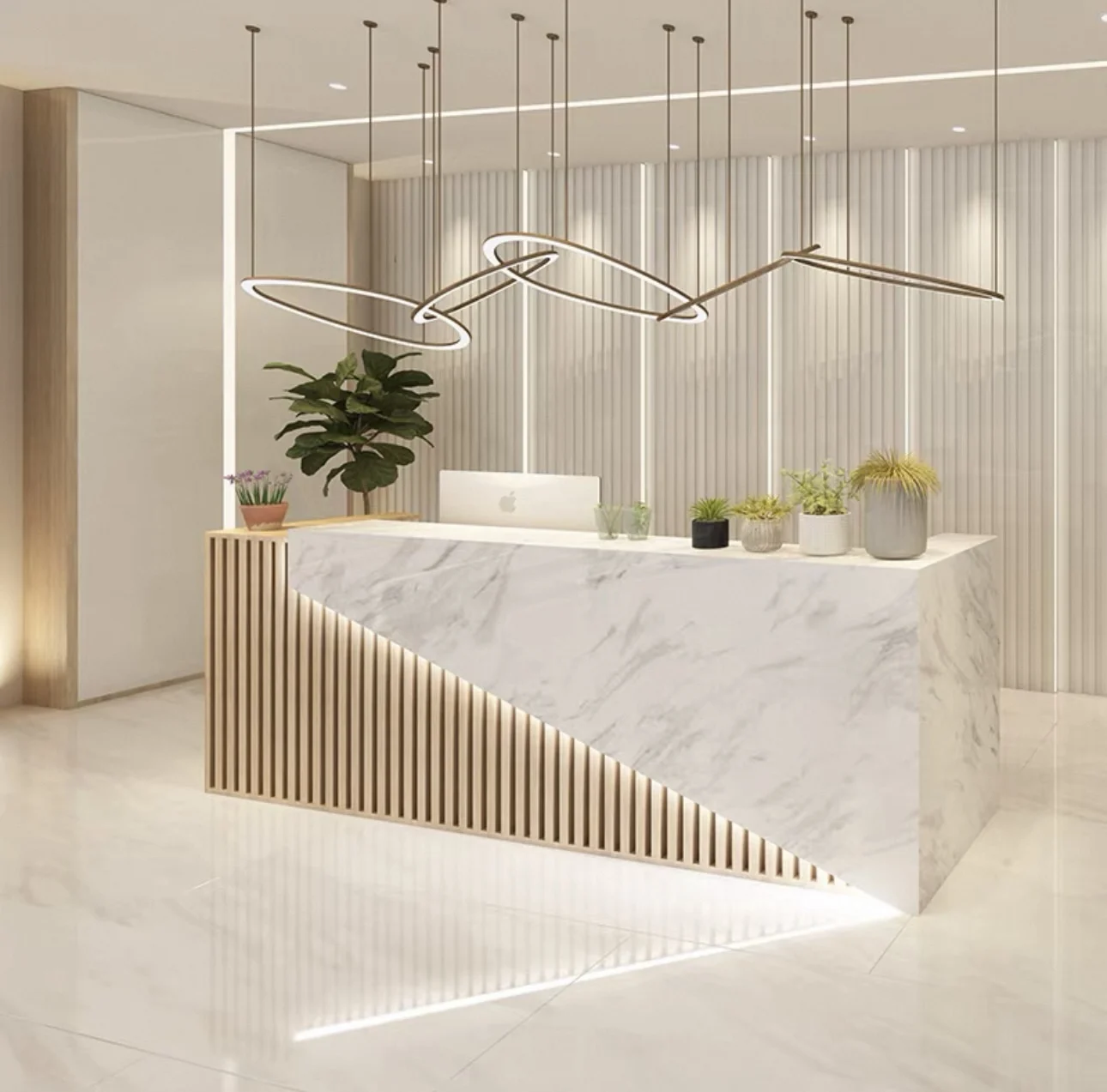 

Simple Bar Company Reception Desk Luminous Light Strip Office Hotel Mall Front Desk Barber Shop Billiards Room Cashier