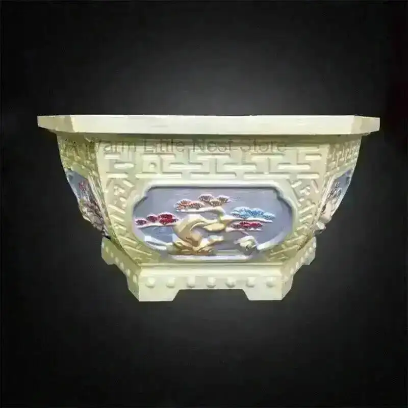 Cement Creative Flower European Pot Mold Hexagonal Concrete Mold Thickened Plastic Model Homemade Large Bonsai Abrasive Tool Z