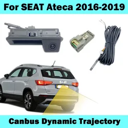 HICAMRUI Rear Reverse Backup Camera for Seat Ateca 2016 to 2019 Canbus Dynamic Trajectory Plug and Play without coding