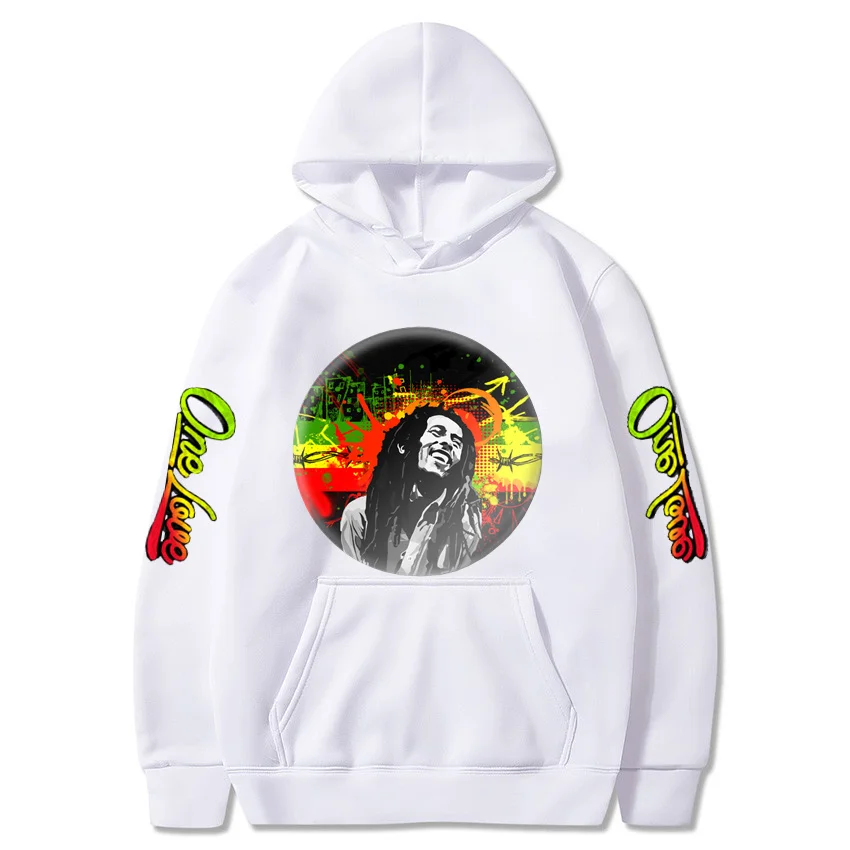 Bob Marley Fashion Activewear A Love Rasta Hoodie and Jogger Winter New Casual Unisex Pullover Sweatshirt Loose Long Sleeve Tops