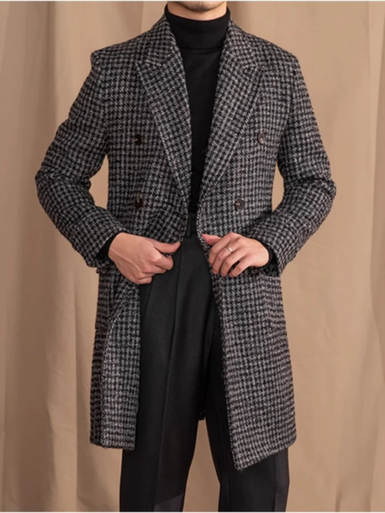 

Elegant Coat Comfortable Winter Jacket for Men Warm Double Breasted Coat Customization Trench Coat with Notched Lapel