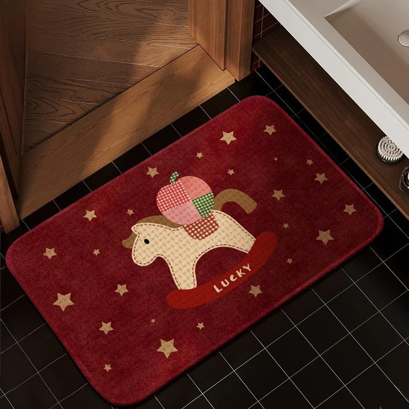 

Thiened Linen like Kitchen Batoom Mat Anti Slip Easy Clean Qui Dry Floor Carpet Home Use Rectangular Non Slip Rug