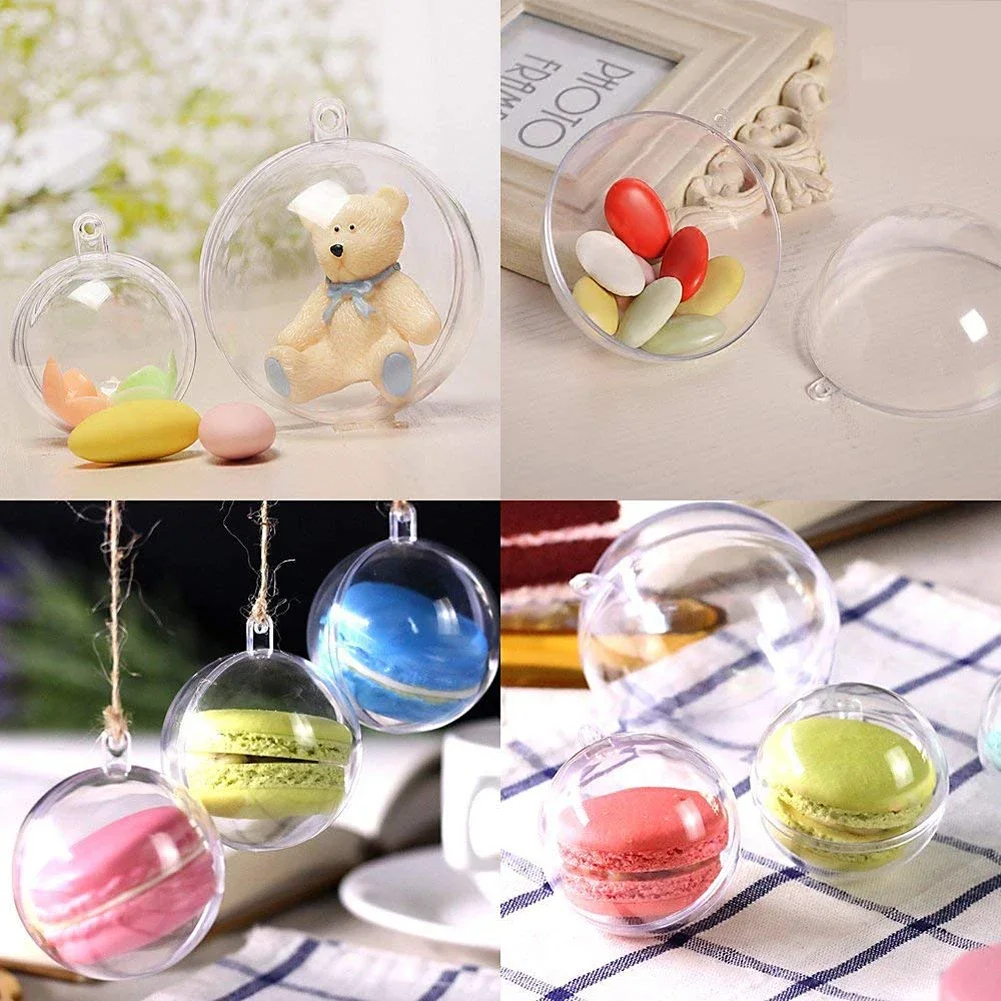 Transparente runde Kugeln, DIY-Plastikkugeln, Größe von 10-20 cm, kugelförmige Heimdekoration, befüllbare klare Kugel, Geschenkbox – Detail 3