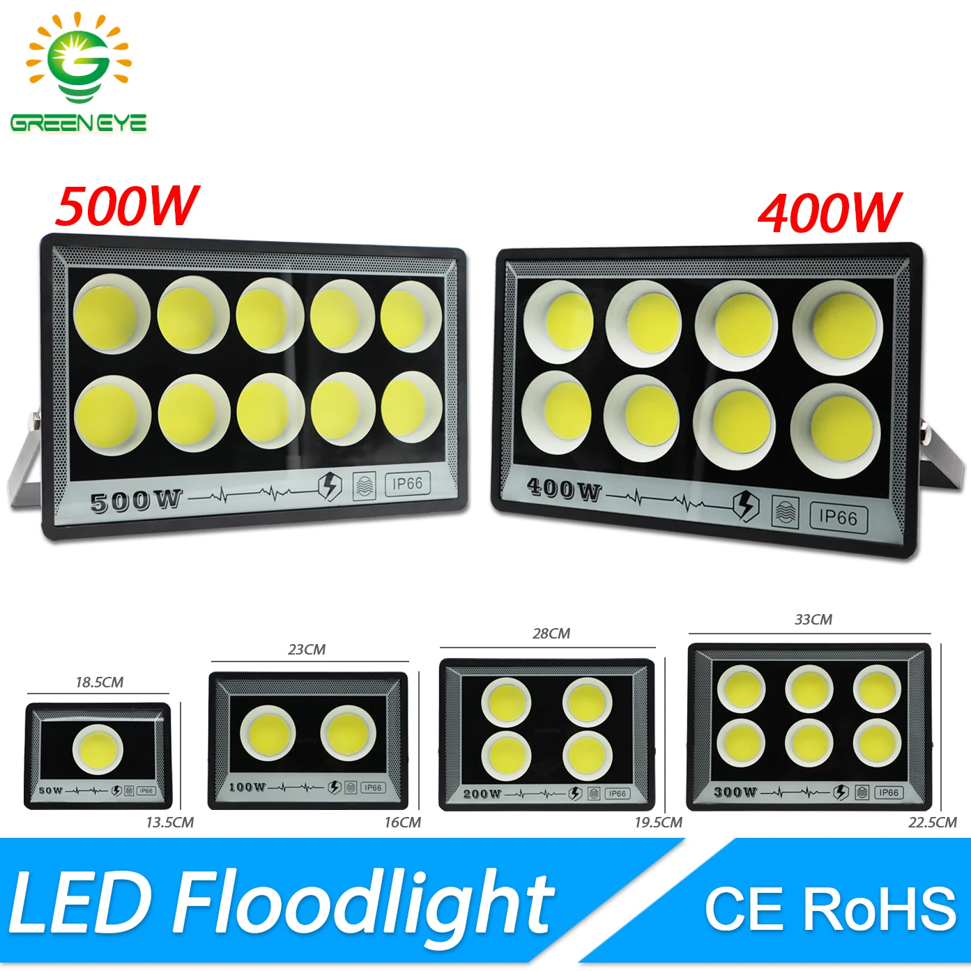 Led Flood Light 500W 200W 100W 50W AC 220V Outdoor Wall Floodlight Spotlight IP66 Waterproof LED Street Lamp Landscape Lighting