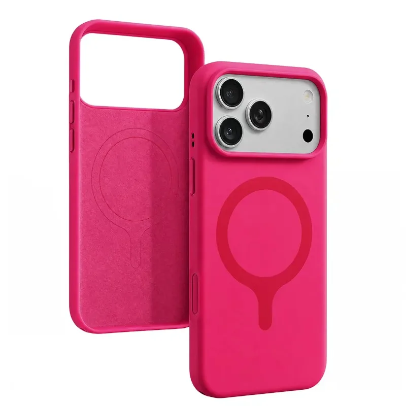 Dopamin Neon Hit Color Flüssigsilikonhülle für iPhone 18 Pro 17 Pro 16 15 14 13 Magnetisch für Magsafe Kabelloses Laden
