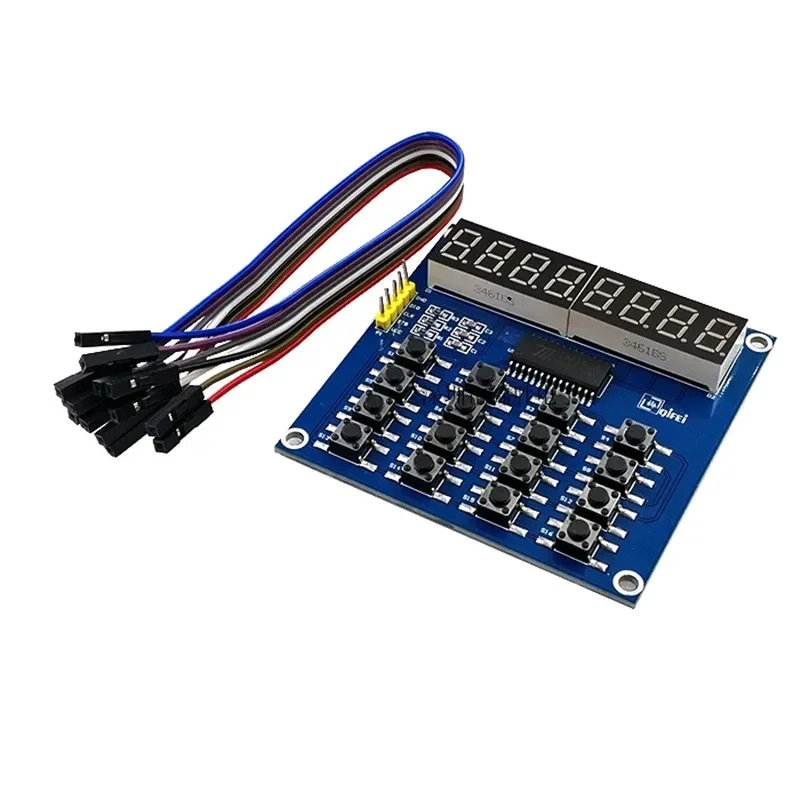 TM1638 3-wire control 8-bit common anode LED keyboard scan and display module