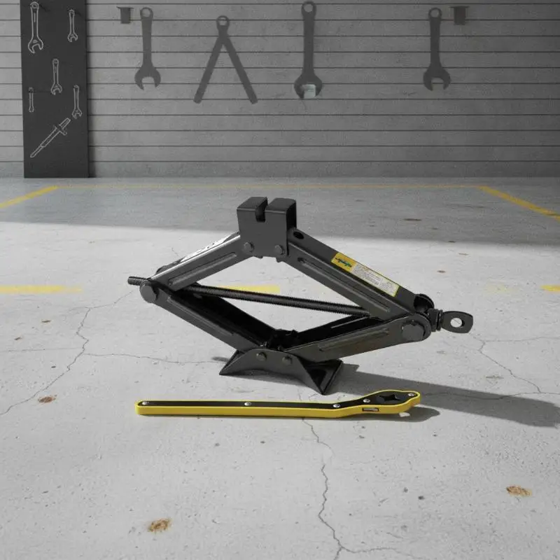 1Pcs Heavy Duty Scissor Car Jack Labor Saving Steel For Tire Change Roadside Emergency