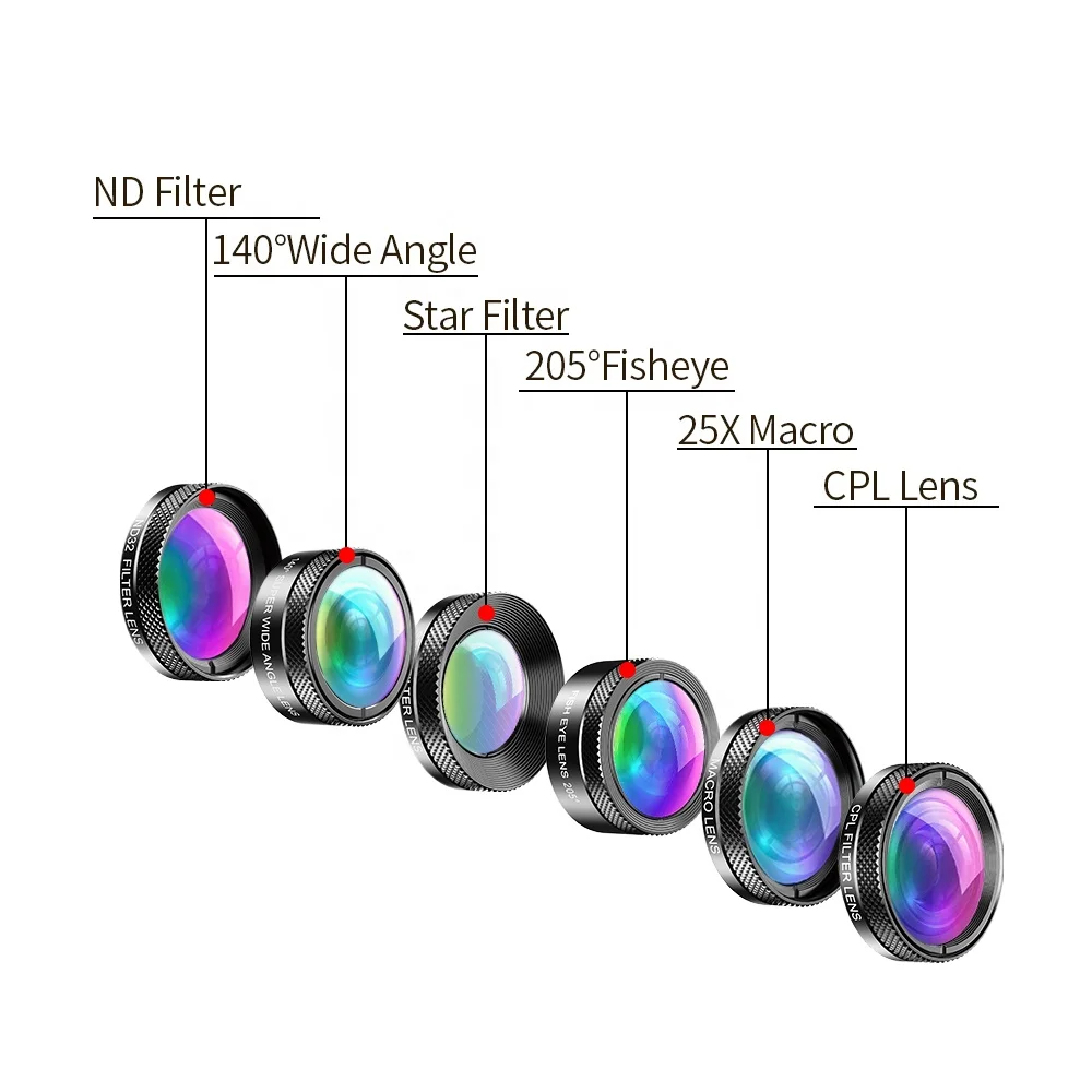 High Quality Mobile Cell Phone Camera Lens Kit for Smartphone 3 6 in 1