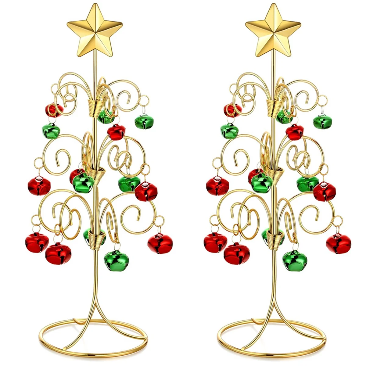 2PCS Ornament Display Tree Tabletop Metal Holder Hanger Wire Hook Ornament Stand Metal Christmas Tree Ornament Holder