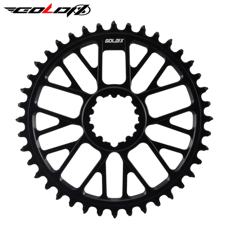 

GOLDIX Сверхлегкая звездочка прямой установки с узкими широкими зубьями, односкоростная звездочка, смещенная 0 мм для шатунов MTB/дорожного велосипеда