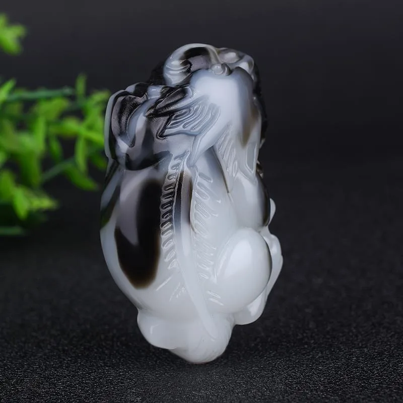 

Pixiu Floating Flower Black and Blue and White Handle Pieces, Attracting Wealth and Treasure