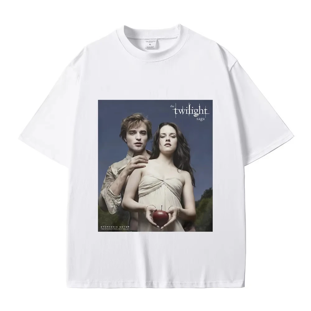 Robert Pattinson Grappige Meme T-shirts Twilight Edward en Bella Grafische T-shirt Mannen Vrouwen Mode Y2k Vintage Oversized T-shirt