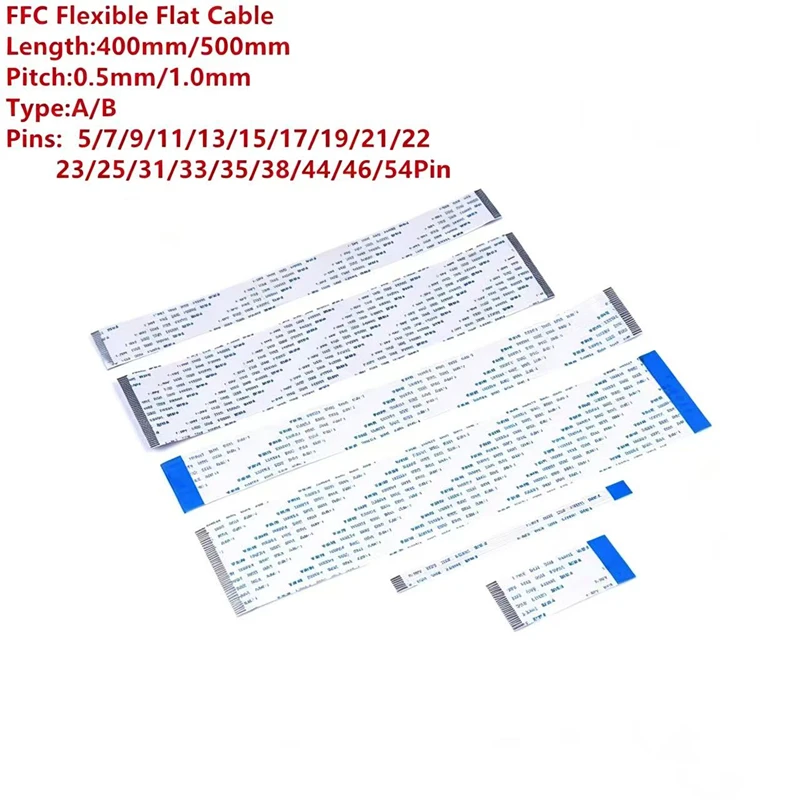 Flat Flexible Cable FFC FPC AWM 20624 80C 60V VW-1 FFC-0.5MM 1.0MM 5P/7P/9P/11P/13P/17/19/21/23/25/31/35/38/44/46/48/51/52/54Pin