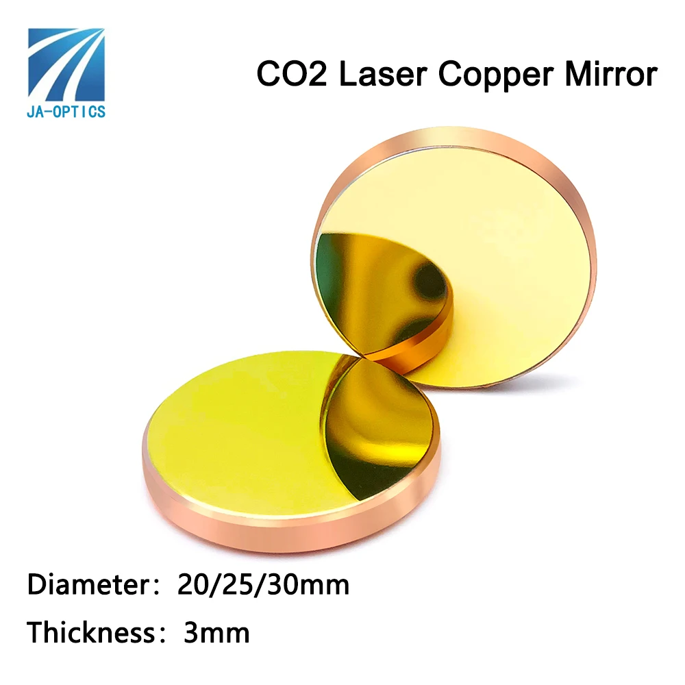 JA-OPTICS High Reflectivity Co2 Laser Cu Mirror Diameter 20/30mm Thickness 3mm Laser Copper Mirror for Engraving Machine